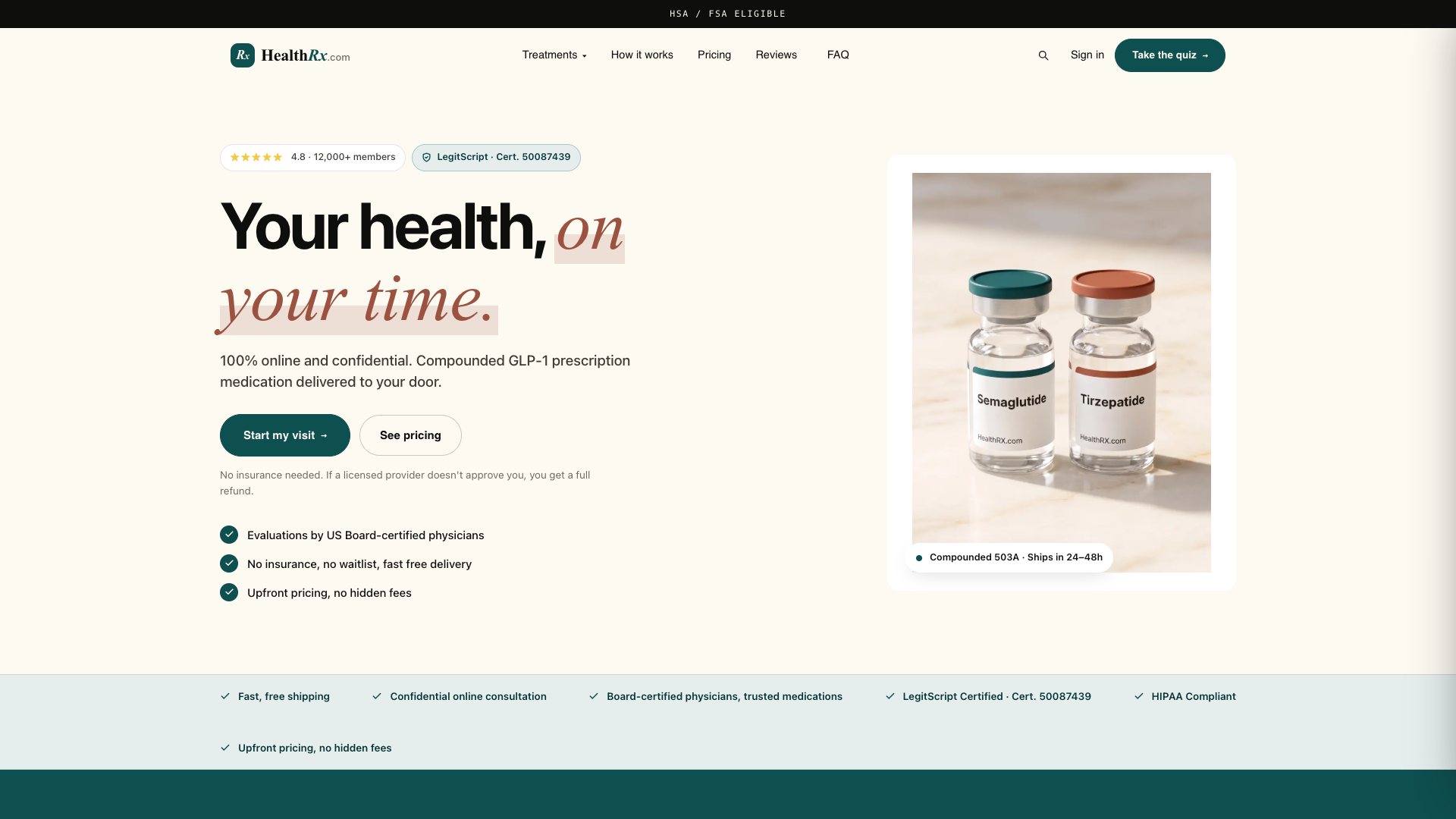 HealthRX website preview