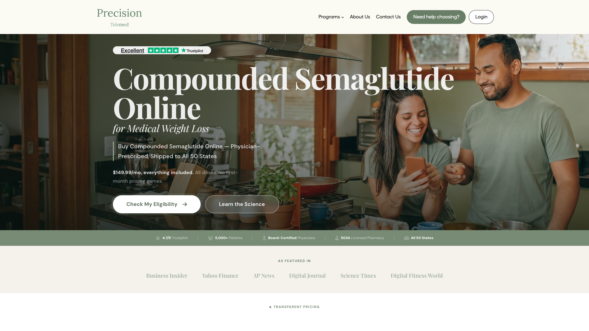 Precision Telemed website preview