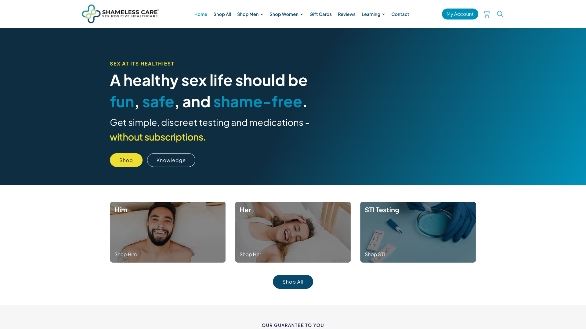 Shameless Care website